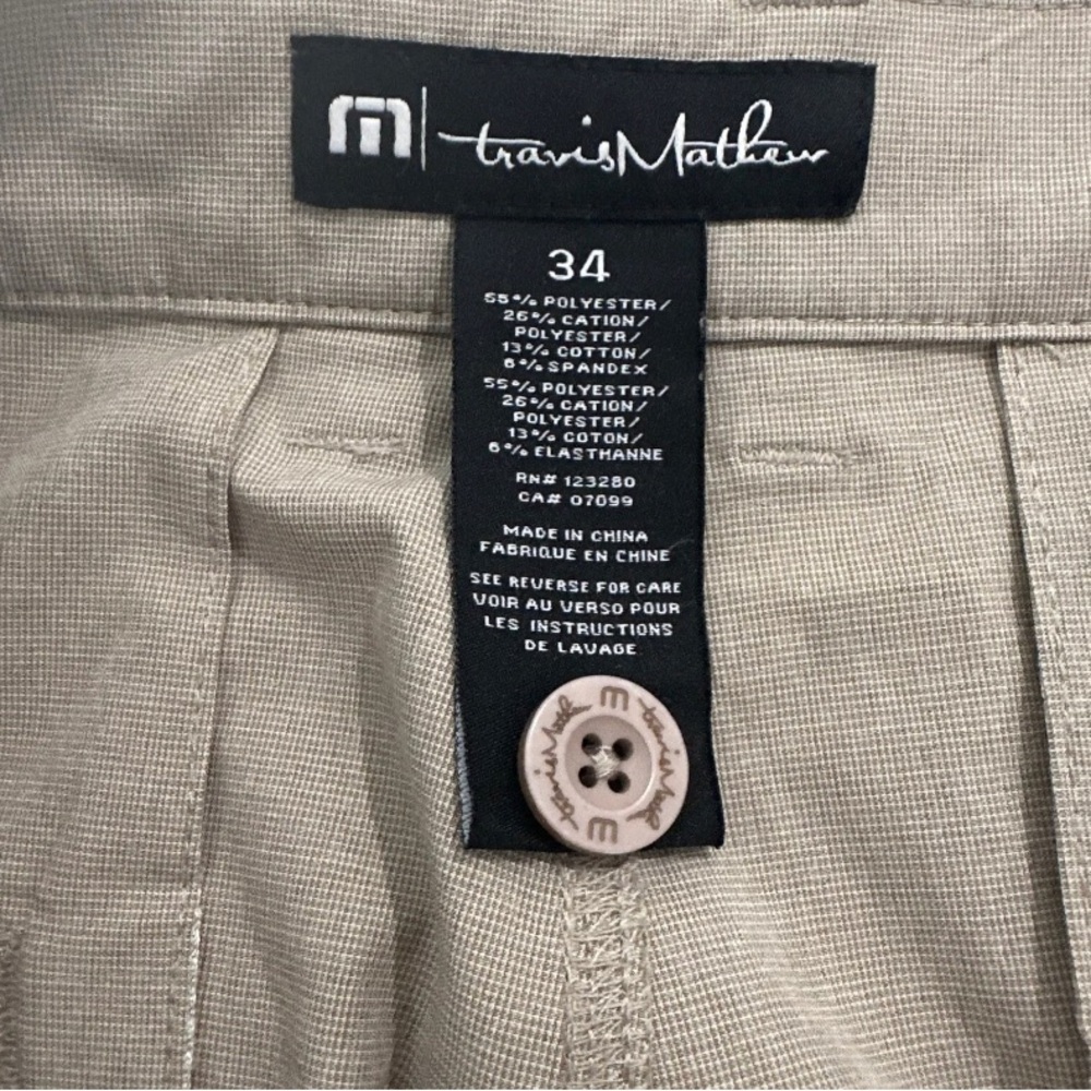 Travis Mathew Prestige Mens Golf Shorts  Khaki 34 Performance Stretch - Picture 6 of 6